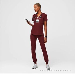 Figs Scrubs set in Maroon